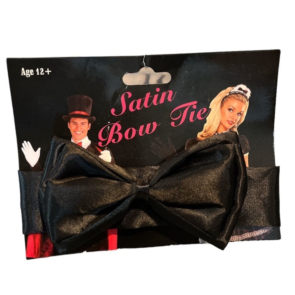 Satin Bow Tie Black